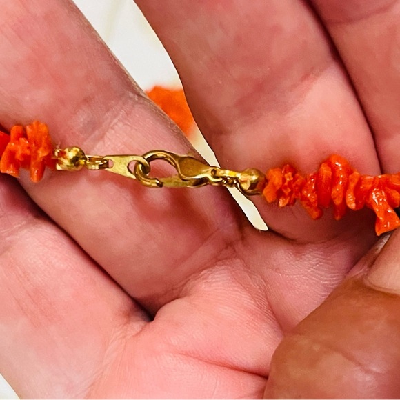 VTG Genuine Raw Mediterranean red Coral Branch Necklace Sz 21-22” - Picture 4 of 7